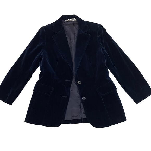 Rare Koret of California Velvet Blazer | Deep Navy, 1970s Union Made USA Vintage - Picture 3 of 7